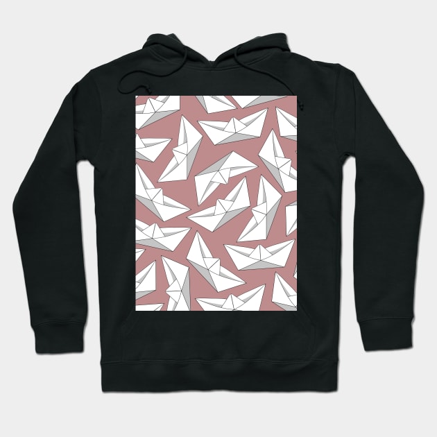 Origami Boat Pink Hoodie by Sketchbook ni Abi